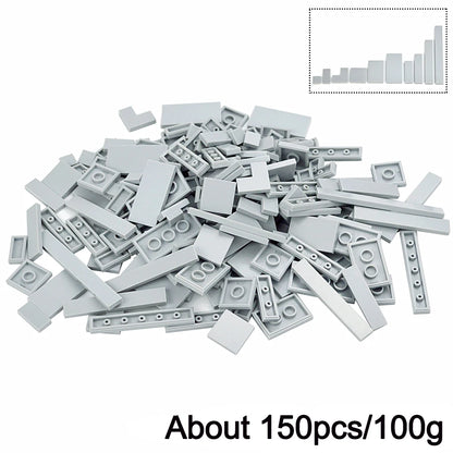 150-Piece DIY Building Blocks Set - Multicolor Flat Tile Construction Parts for Creative Educational Play and Crafts