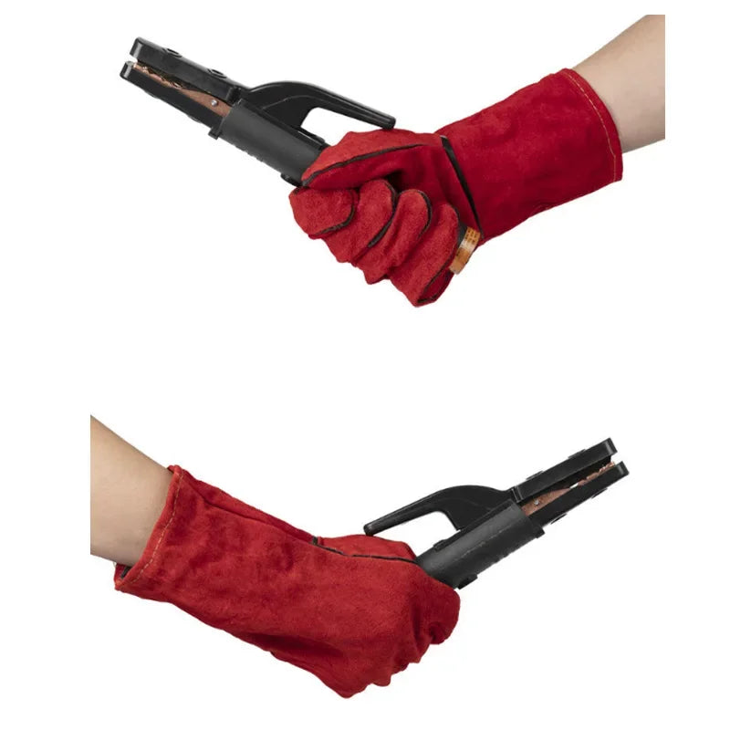 Leather Welding Gloves – Fire/Heat Resistant Work Gloves for MIG, TIG, Stick, Forge & BBQ Grill Safety