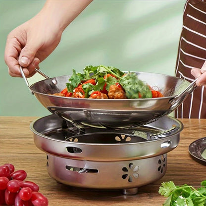 29cm Stainless Steel Honeycomb Skillet – Non-Stick, Scratch-Resistant Pan with Handle for Pasta & Steak