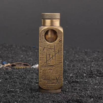 Handmade Brass Carved Trench Kerosene Lighter – Vintage Flamidor Gasoline Lighter, Heavy Men's Smoking Gift Collection