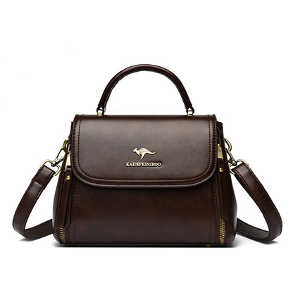 Women’s Soft Leather Top-Handle Bag – Luxury Shoulder Messenger Handbag & High-Quality Purse