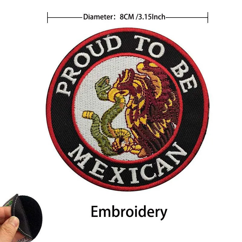 Mexico Flag Eagle Skull Patch - Embroidered Fabric & PVC Tactical Applique Badge for Bags and Gear