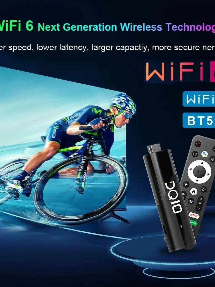 LEMFO DQ10 ATV Mini TV Stick – Android 13, 8K Video, 4K Wifi6, Voice Remote Smart TV Box