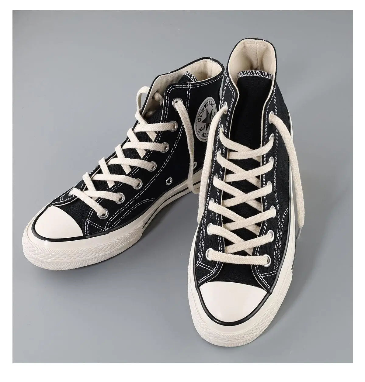 Cotton Flat Shoelaces for Sneakers — Classic Canvas Shoe Laces for Women & Men, 1 Pair, White/Black/Beige