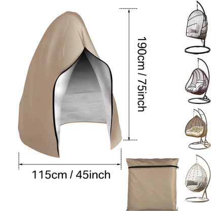 Waterproof Patio Hanging Egg Chair Cover 210D Heavy Duty – Windproof Dustproof Swing Seat Slipcover for Single & Double Garden Chairs