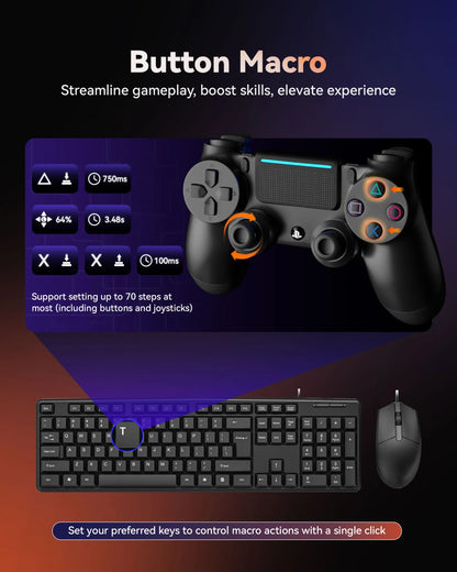 Aimzenix STRIKER PRO AX300 K&M Game Adapter – Multi-Platform Support for PS4, PS3, Xbox, Nintendo Switch with 3.5mm Headphones
