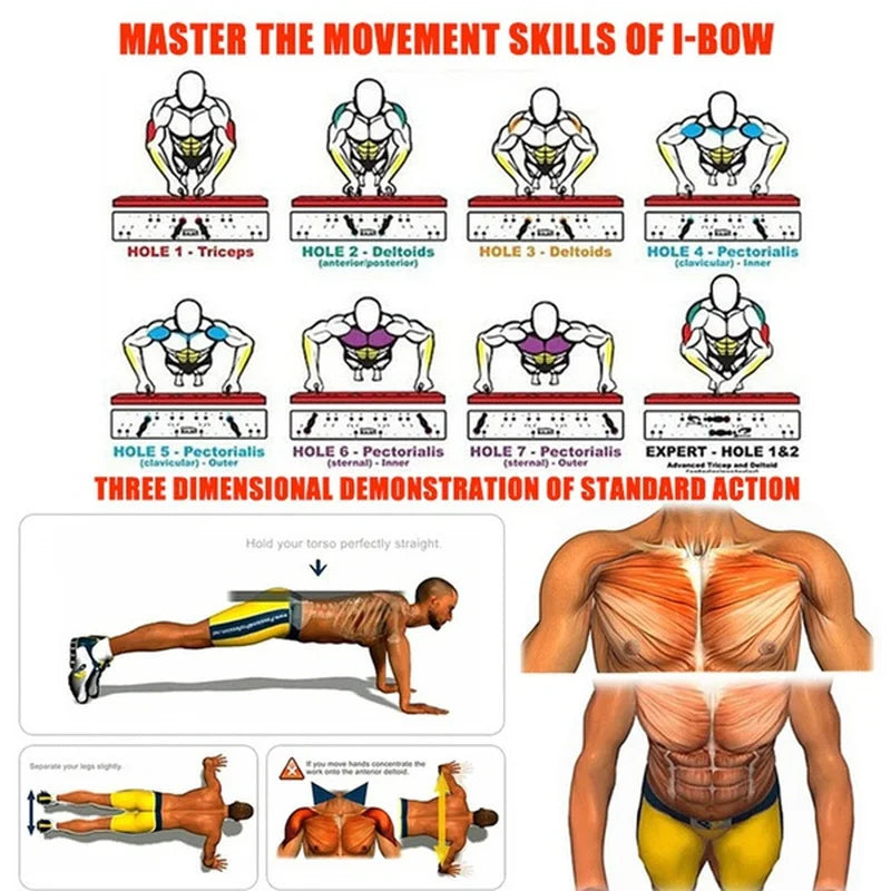 Portable Multifunctional Push-Up Board Set - Foldable Fitness Equipment with Handles for Chest, Abdomen, Arms, and Back Training