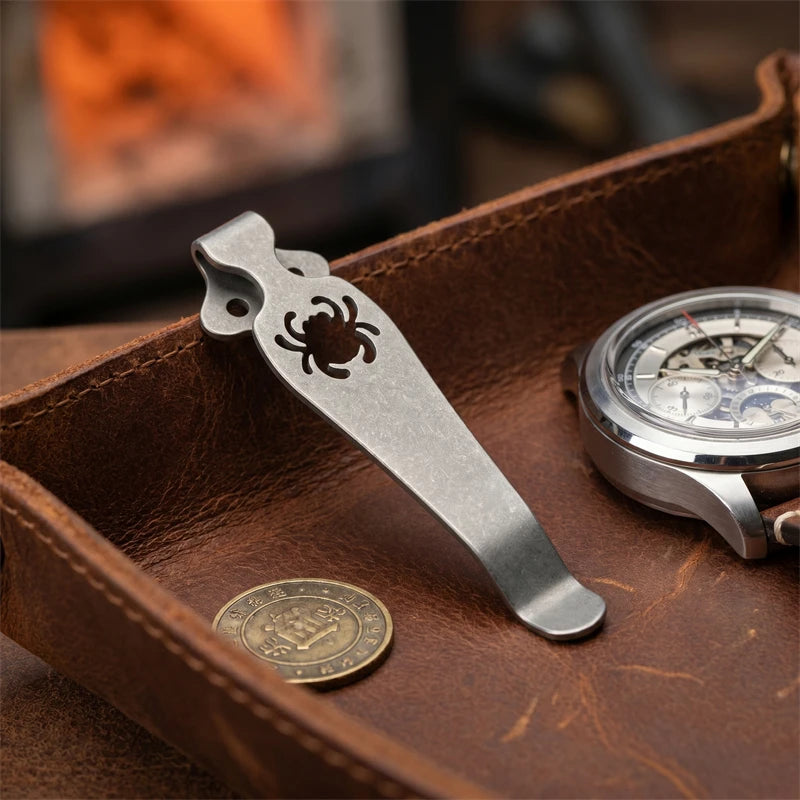 Titanium Alloy Knife Back Clamp - Replacement Accessory Compatible with Paramilitary 2 C8 Folding Knife