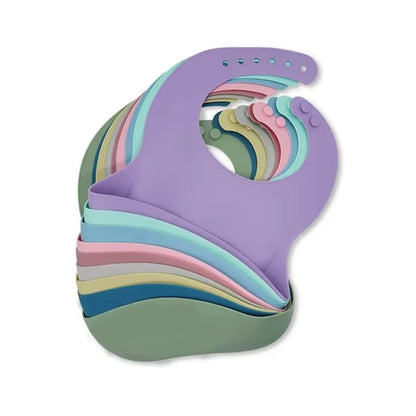 3D Waterproof Baby Bib – Cute Cartoon Animal Print, Adjustable Soft Silicone Feeding Bib for Boys & Girls
