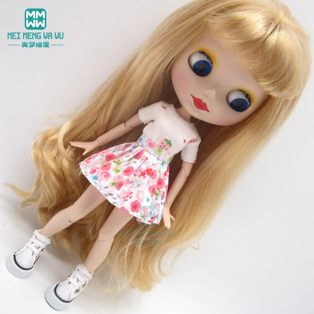 Blythe Doll Accessories Set – Fashion Sweatshirt, Shoe Covers & Sneakers for Blythe & Azone Dolls, Christmas Gift