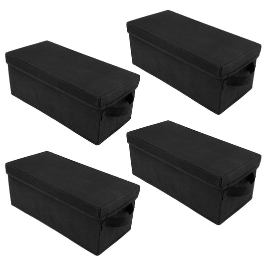 2/4PCS Stackable DVD Storage Boxes – Dustproof Nonwoven Fabric CD & DVD Organizer Cases