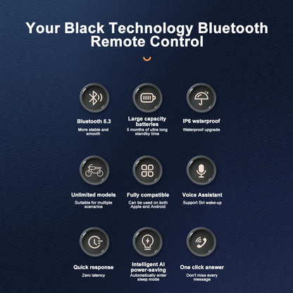 Kebidumei Bluetooth 5.3 Handlebar Remote Controller - Waterproof Wireless Media Control for Motorcycle Helmet Headsets