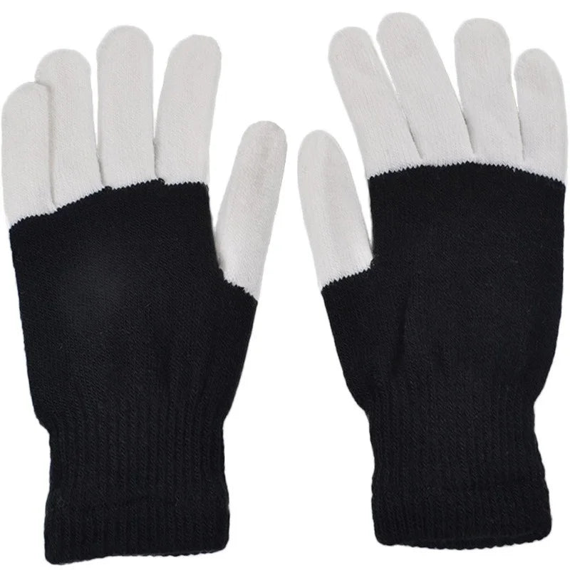 1 Pair LED Flashing Magic Gloves - Colorful Glowing Finger Gloves for Winter Festivals