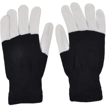 1 Pair LED Flashing Magic Gloves - Colorful Glowing Finger Gloves for Winter Festivals