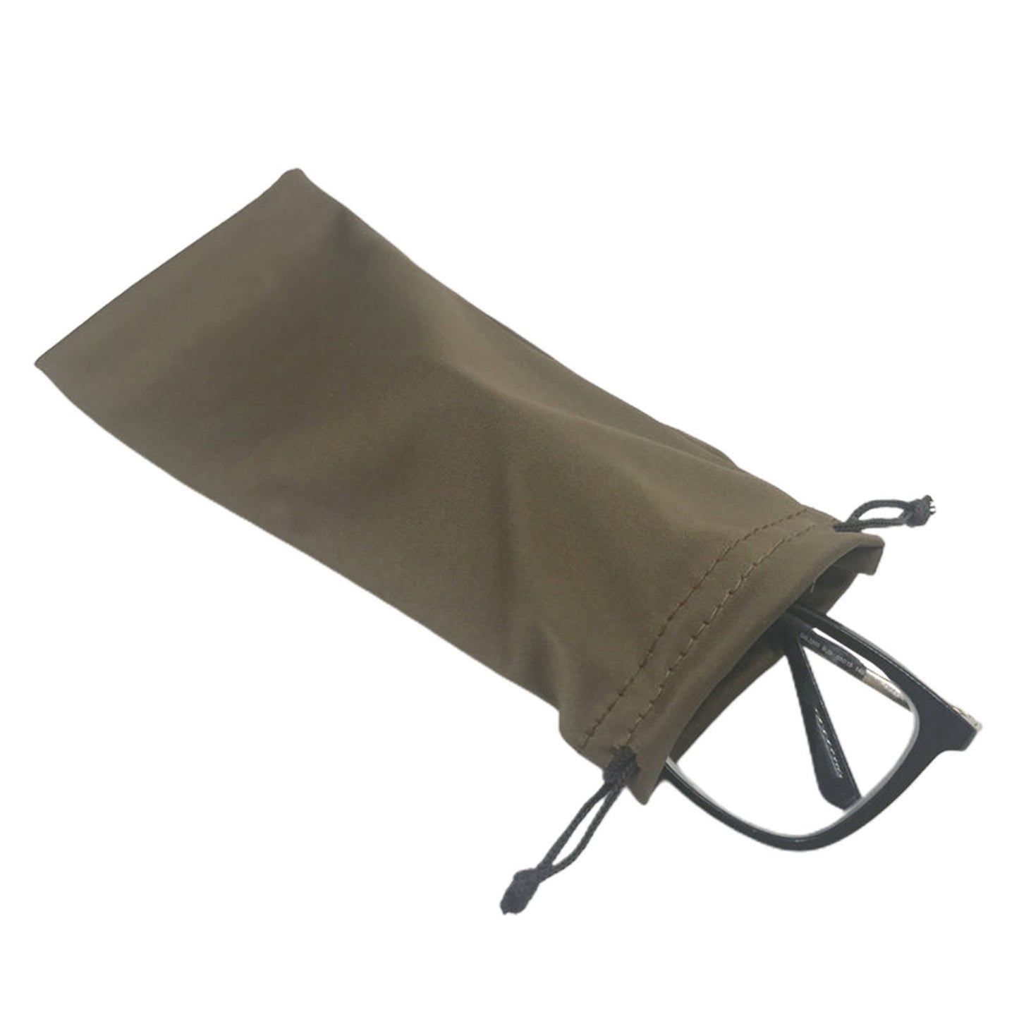 Microfiber Glasses Pouch – Soft Drawstring Eyewear Case 9×18cm, Solid Color Elastic Fabric Organizer