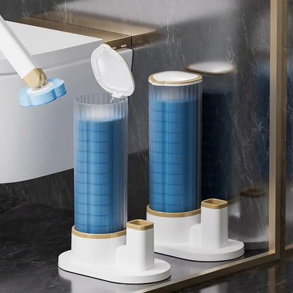 Wall-Mounted Disposable Toilet Brush Set - Easy Replacement Heads, Efficient Cleaning Tool for Bathrooms