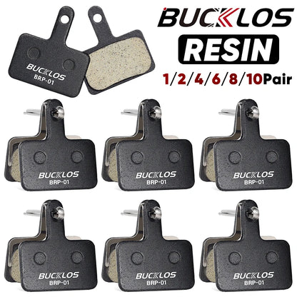 BUCKLOS Resin Disc Brake Pads - Wear-Resistant Hydraulic MTB Brake Pads Compatible with Shimano B01S, B03S & B05S