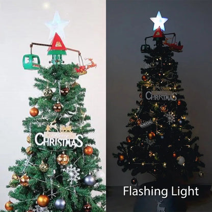 Battery Operated Railway Train with Sound & Light – Electric Christmas Tree Top Star Track Toy for Kids