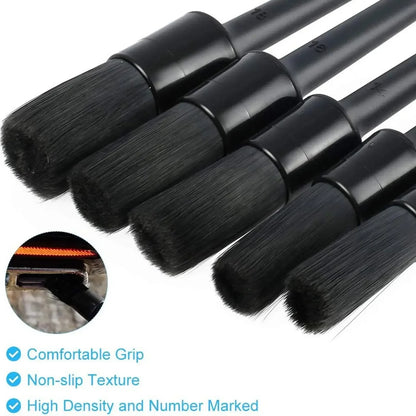 1/5x Car Detailing Brushes – Soft Auto Cleaning Brush for Wheels, Interior & Exterior Dust Removal