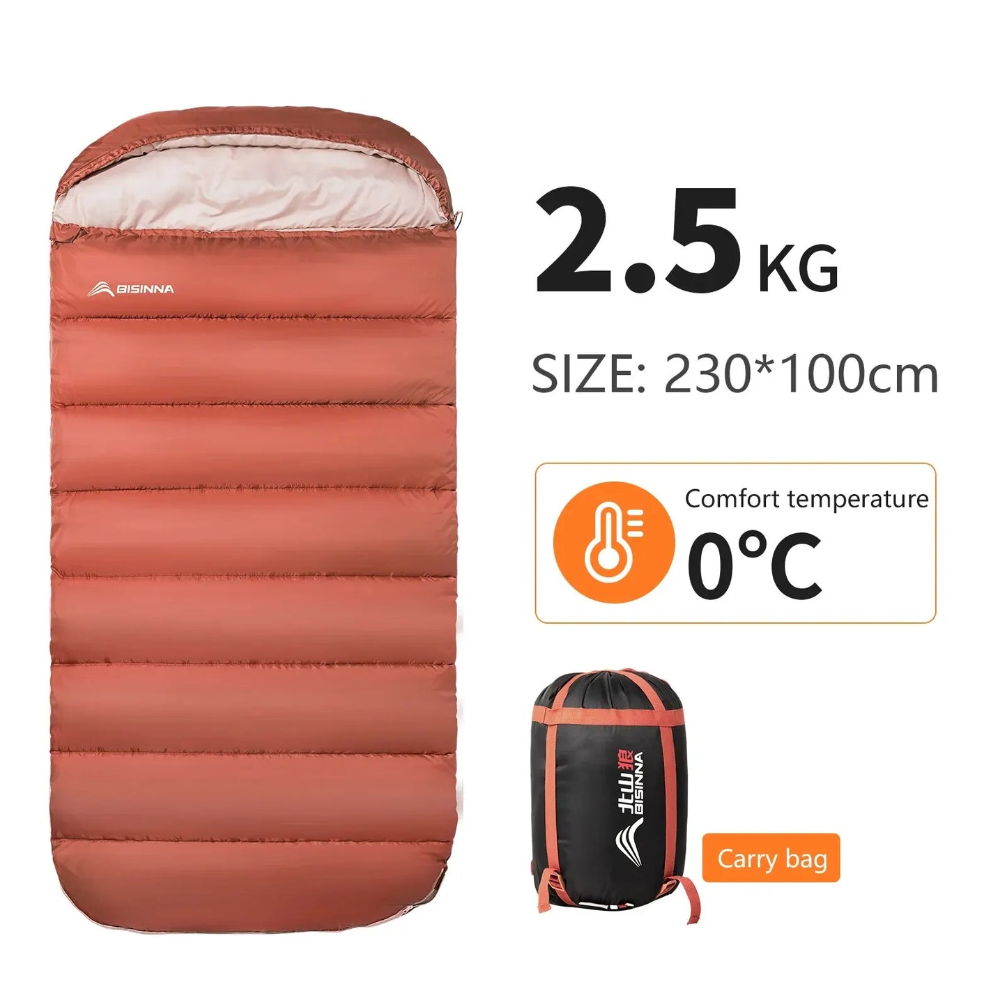 BISINNA Large 3-Season Camping Sleeping Bag – Lightweight, Extra Wide & Long for Adults | Hiking, Fishing, Outdoor Rest