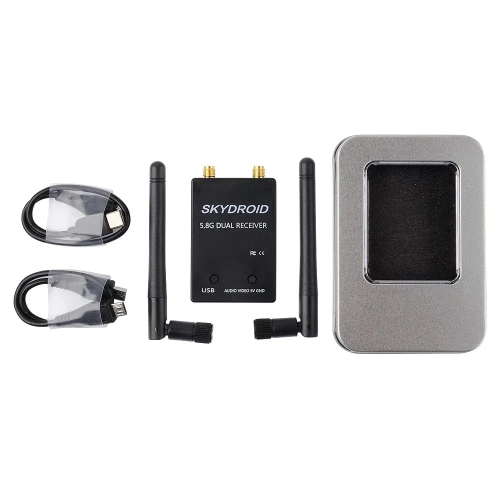 SKYDROID 5.8GHz 150CH FPV Dual/Single Antenna Receiver – UVC OTG RC Drone Part for Android Smartphones