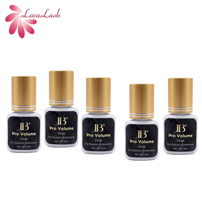 IB Pro Volume Eyelash Extension Glue — 1S Fast-Dry, Long-Lasting Korea Original Strong Cola Adhesive, 5ml for Fake Lashes