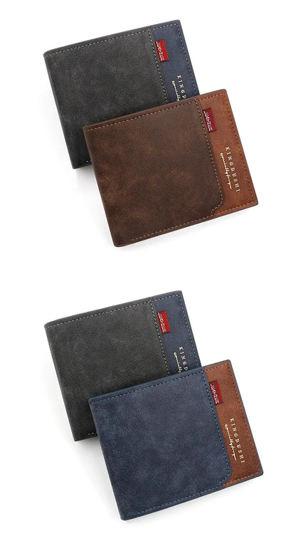 Personalized Men’s Short Wallet – High-Quality Classic Card Holder with Zipper Coin Pocket & Money Clip