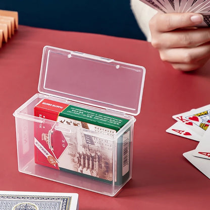 Plastic Playing Card Storage Box | Empty Card Case Holder with Snap Closure