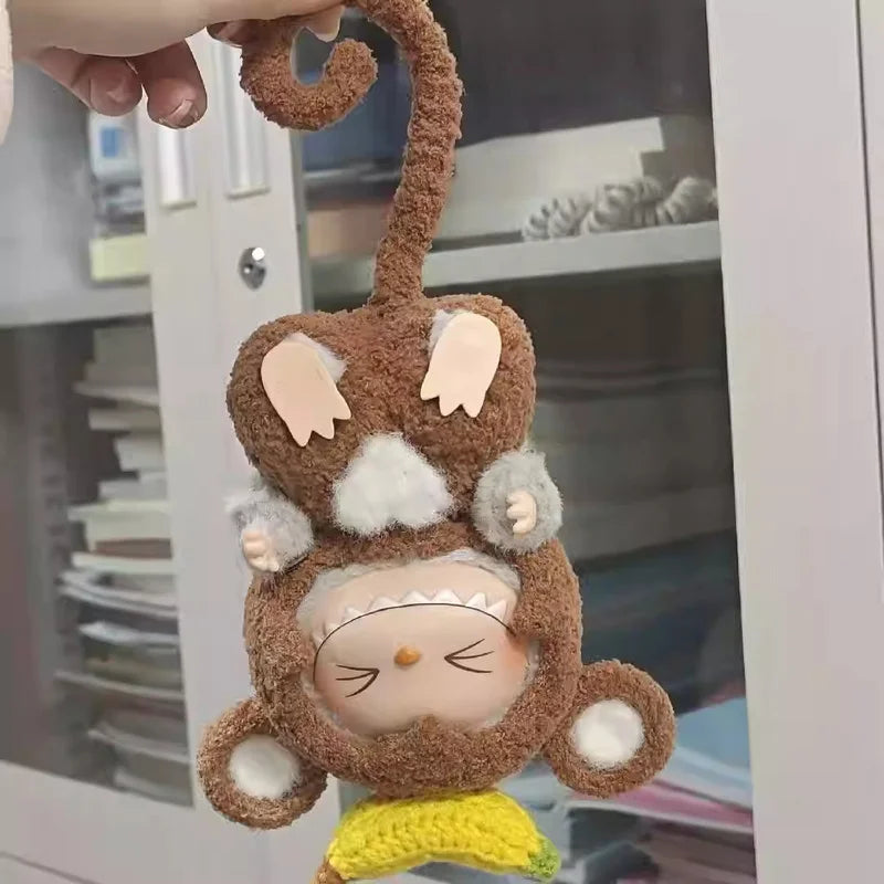 Labubu 17cm Heartbeat Macaron Monkey Toy – Stand-Up Dress-Up Jacket & Pants Suit