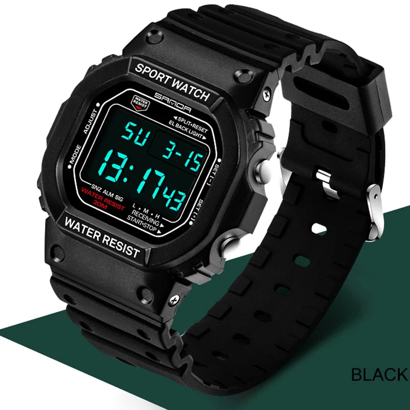 SANDA G-Style LED Digital Sports Watch - Unisex Shockproof Waterproof Military Wristwatch with Stopwatch for Men and Women