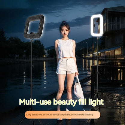 New Handheld Ring LED Light – Rechargeable Portable Fill Light for Mobile Phone, Live Broadcast, Photography, and Selfies