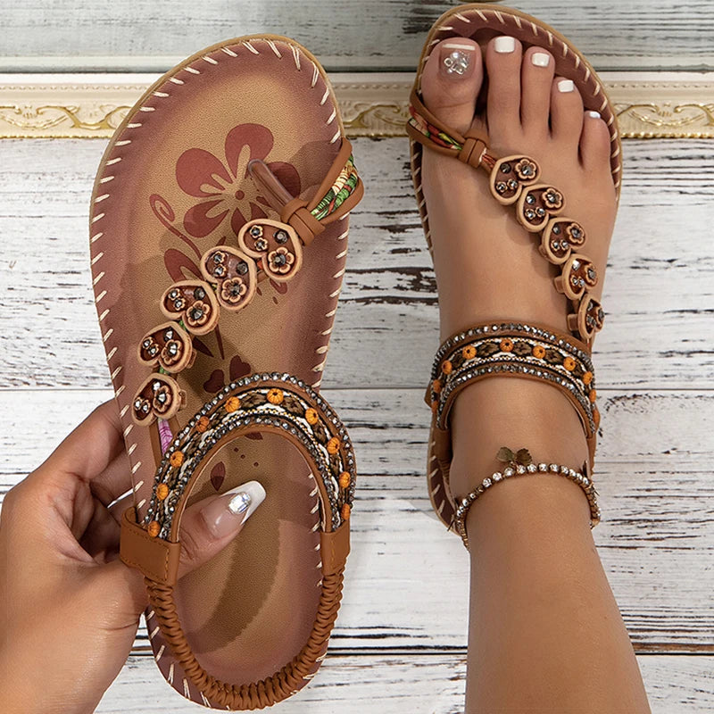 2025 Women’s Bohemia Sandals – Summer Flip Flops, Low Heel Beach Shoes & Casual Footwear