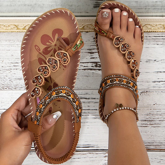 2025 Women’s Bohemia Sandals – Summer Flip Flops, Low Heel Beach Shoes & Casual Footwear