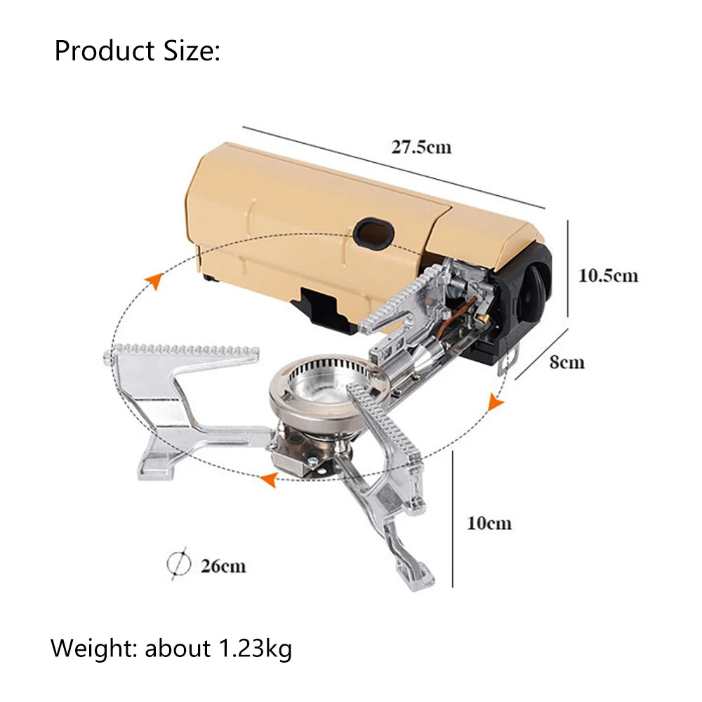 TARKA 2600W Portable Camping Gas Stove - Folding Outdoor Burner for Hiking, Picnics and Travel Cooking