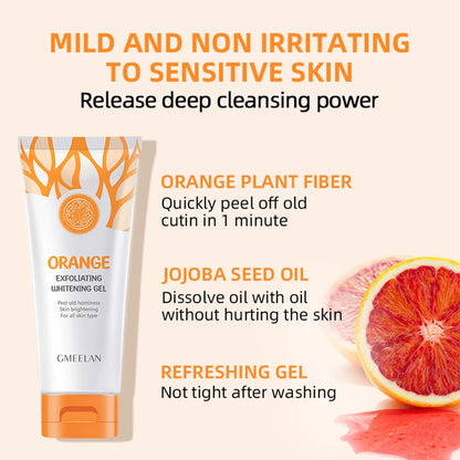 Orange Exfoliating Gel — Dead Skin Spot Remover, Brightening Peeling Scrub with Hydrating Moisturizer, 50g Korean Skin Care