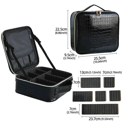 New PU Leather Cosmetic Bag for Women – Multi-Functional Portable Travel Makeup Storage Case