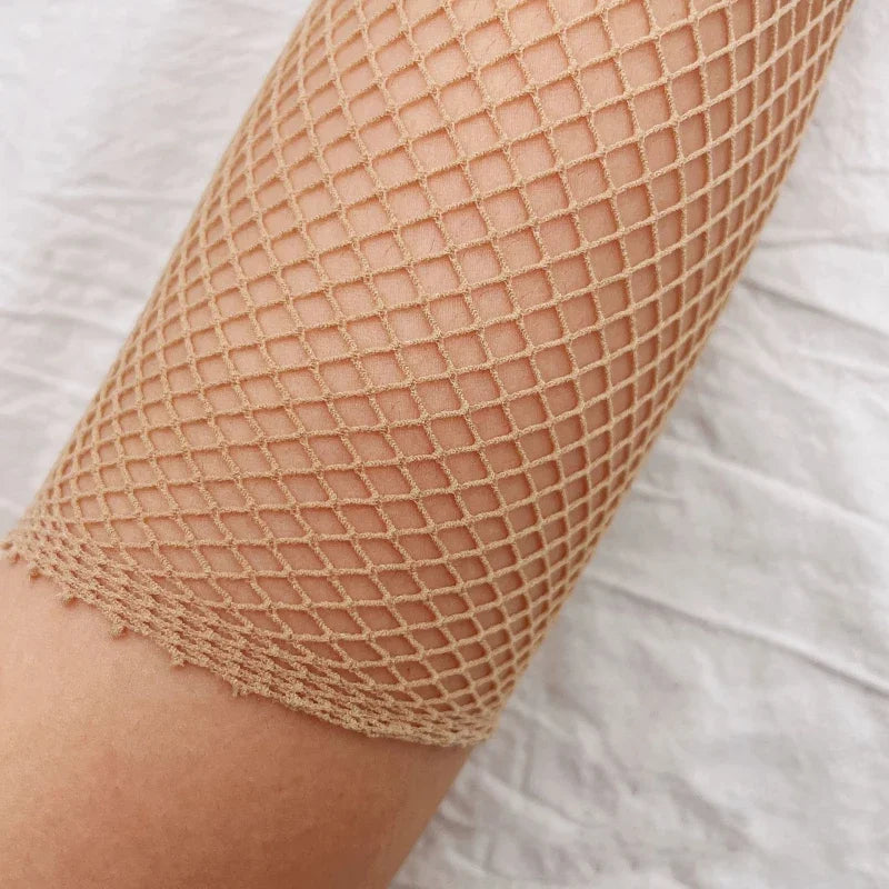 Long High Elasticity Fishing Net Gloves - Thin, Sexy Transparent Mesh for Cosplay and Stage Performance, Fashionable Soft Solid Design