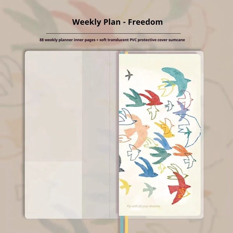 Kinbor Undated Weekly Planner - Illustrated Hardcover To-Do List Notebook
