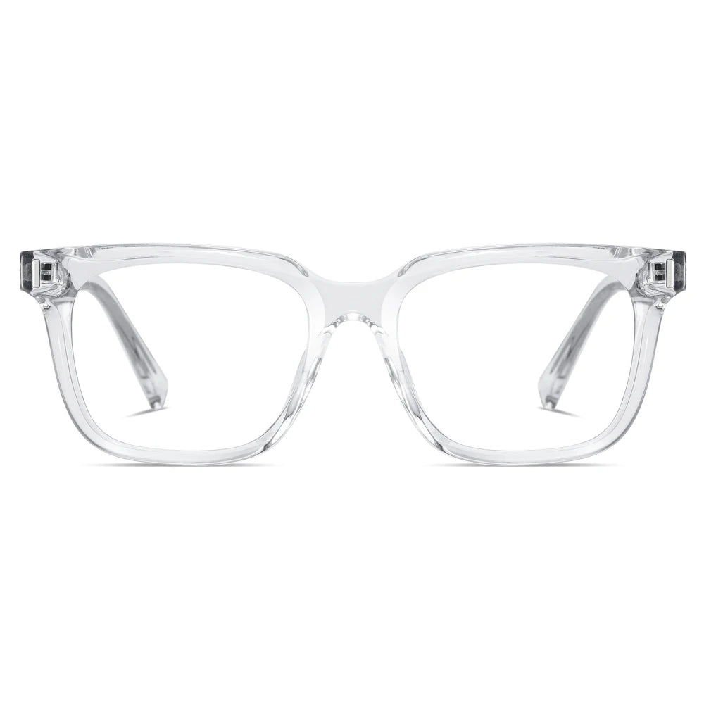 Kachawoo TR90 Anti-Blue Light Glasses – Unisex Square Frame, Transparent Grey, Korean Style Eyewear