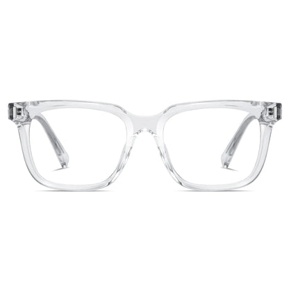 Kachawoo TR90 Anti-Blue Light Glasses – Unisex Square Frame, Transparent Grey, Korean Style Eyewear
