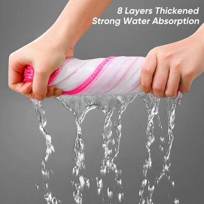 Anti-Oil 8-Layer Microfiber Kitchen Towel: Thicken, Absorbent Cloth for Daily Dish Cleaning - 30cm Size