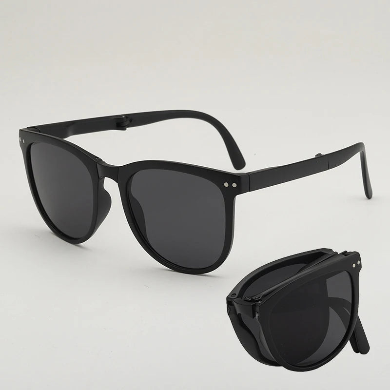 UV400 Polarized Folding Sunglasses – Anti-UV Oval Frame for Men & Women