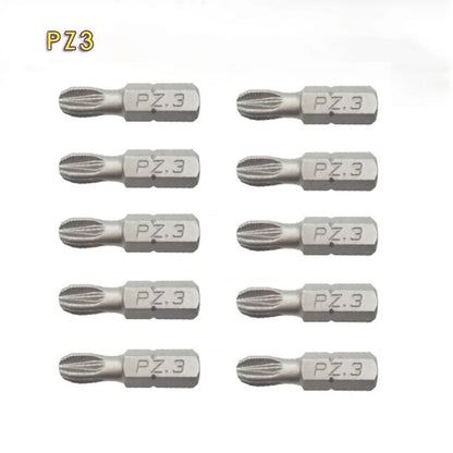 10-Pcs 25mm Anti-Slip Magnetic Hex Shank Screwdriver Bit Set – PH1, PH2, PH3, PZ1, PZ2, PZ3 Drill Bits