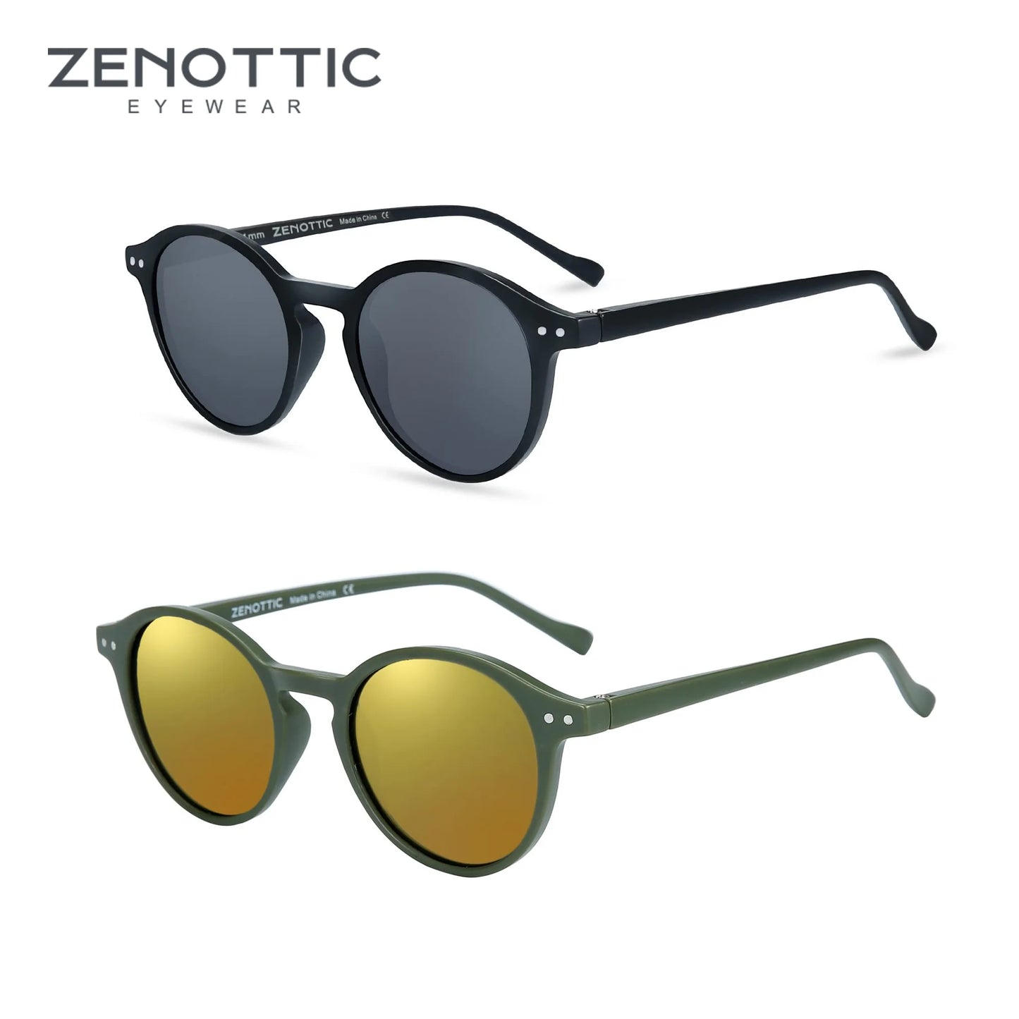 ZENOTTIC Retro Small Round Polarized Sunglasses – Vintage UV400 Shades for Men & Women