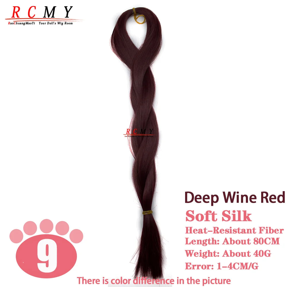 RCMY BJD/SD Doll Wig - Soft Blue Heat-Resistant Silk Synthetic Hair for 1/3, 1/4 & 1/6 Dolls