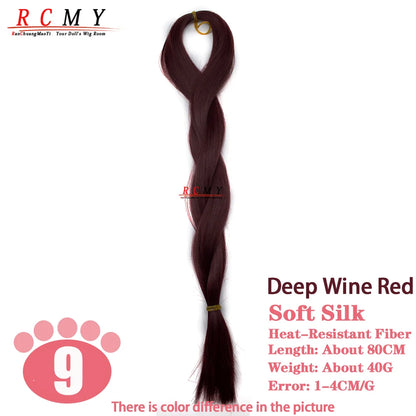 RCMY BJD/SD Doll Wig - Soft Blue Heat-Resistant Silk Synthetic Hair for 1/3, 1/4 & 1/6 Dolls