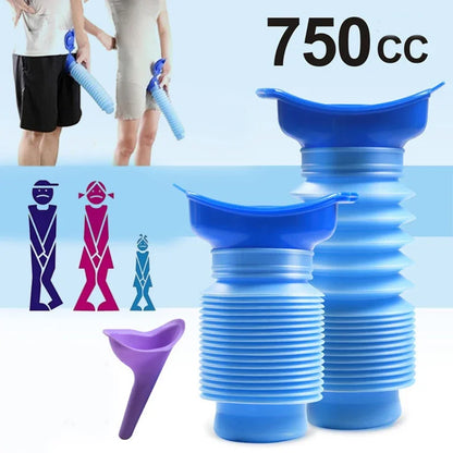 750ML Portable Standing Travel Urinal – Unisex Car, Camping & Outdoor Emergency Toilet for Men, Women & Children – Portable Pee Bottle for Travel & Outdoor Use
