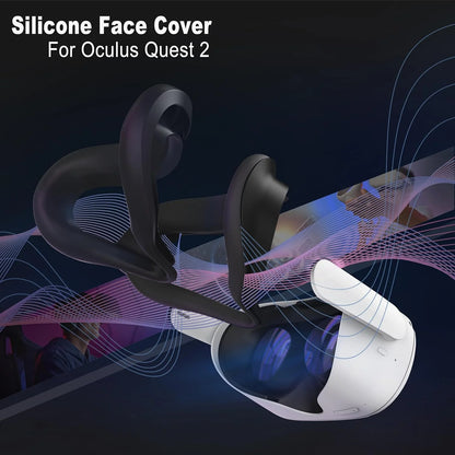 Face Pad Cover with Lens Protectors for Oculus Quest 2 – Washable Silicone VR Accessory for Meta Quest 2
