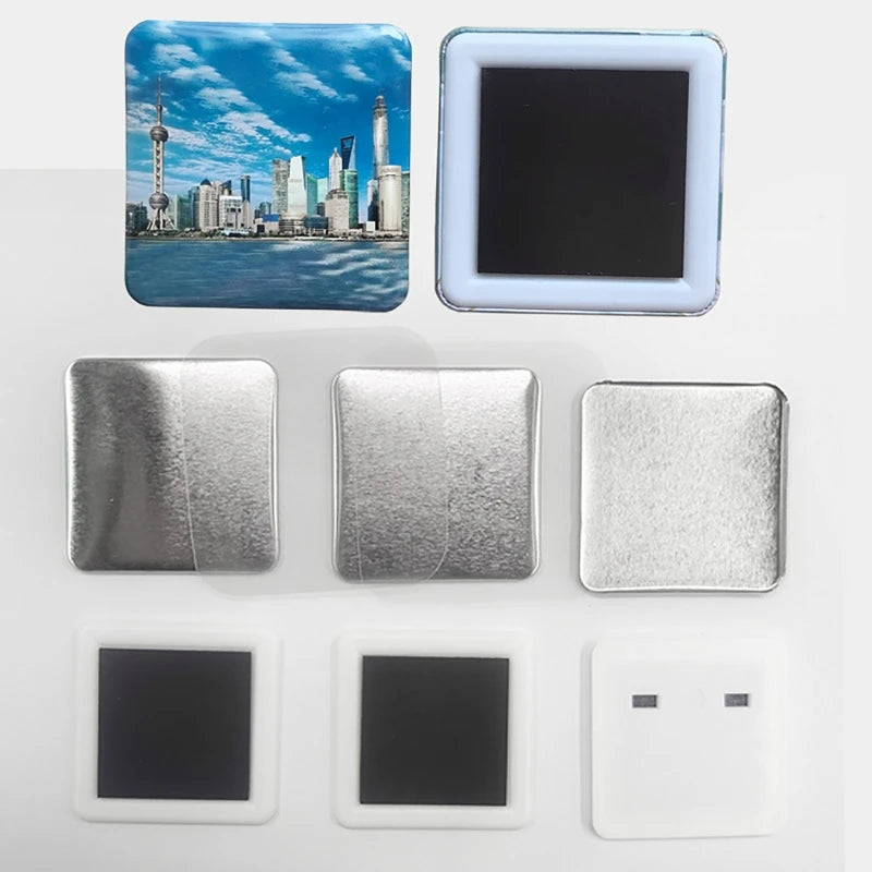 50x50mm Square Badge Press Machine - Rotating Manual for Refrigerator Magnets, Business Gifts, Home & Office Use