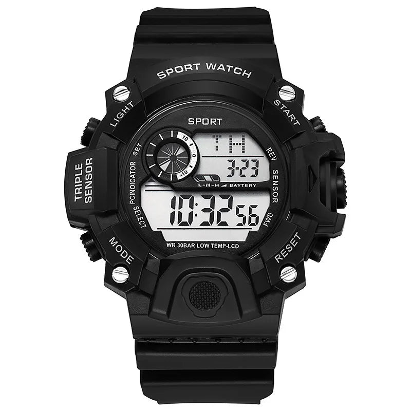 Men’s Sports Digital Watch – Large Dial Military Style Wristwatch, Waterproof Multifunctional Electronic Watch with Luminous Display & Alarm for Active Wear & Outdoor Use